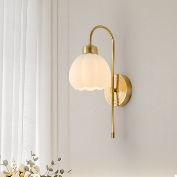 Skandinavska minimalistička zidna svjetiljka od kovano željeza za glavnu spavaću sobu, s francuskim utjecajem elegancije; pogodna za dnevni boravak, radnu sobu ili balkon.