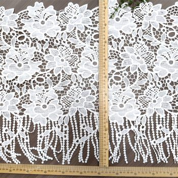 Bijela čipka s resicama, širina 46 cm, za DIY vez i dekoraciju donjeg ruba odjeće