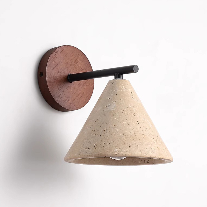 Žuto travertin zidna svjetiljka, kremasto-wabi-sabi stil, retro rasvjeta hodnika i stepenica