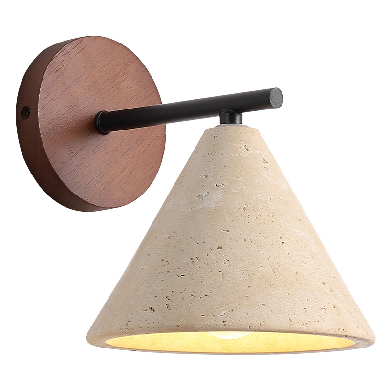 Žuto travertin zidna svjetiljka, kremasto-wabi-sabi stil, retro rasvjeta hodnika i stepenica
