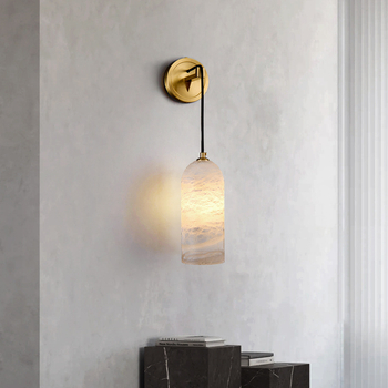 Yunshi mermer zidna lampa – novi kineski stil, lagani luksuz, dizajnerski, za dnevni boravak kao pozadina televizora i modernu minimalističku spavaću sobu