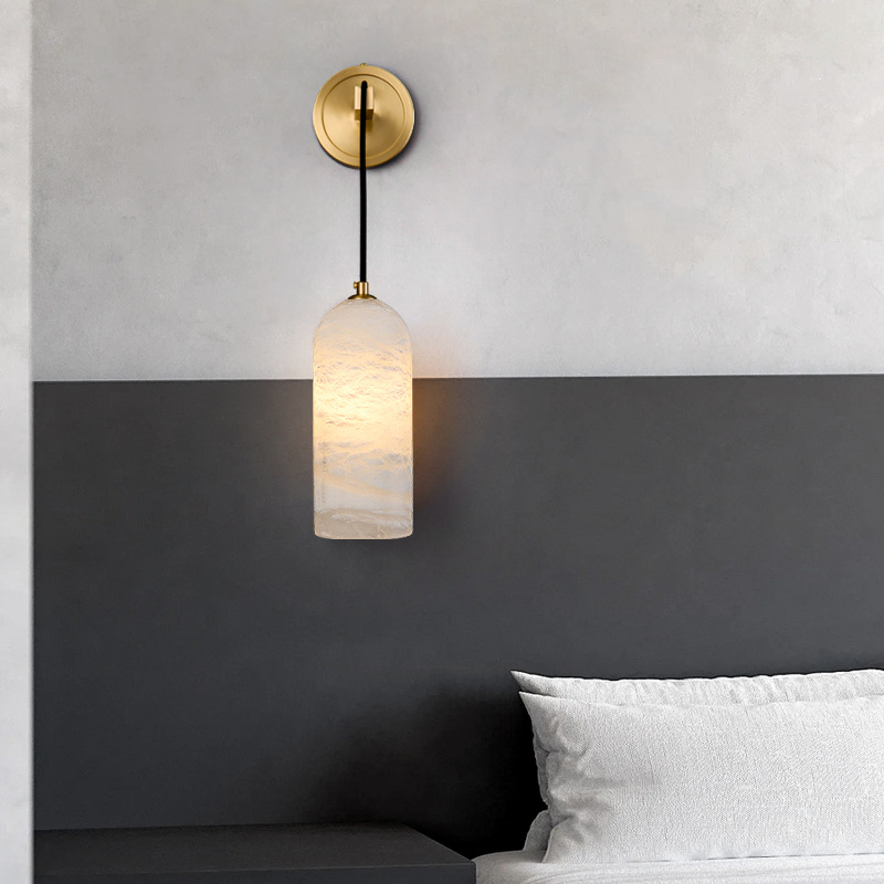 Yunshi mermer zidna lampa – novi kineski stil, lagani luksuz, dizajnerski, za dnevni boravak kao pozadina televizora i modernu minimalističku spavaću sobu