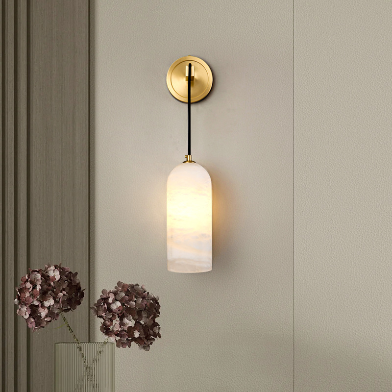 Yunshi mermer zidna lampa – novi kineski stil, lagani luksuz, dizajnerski, za dnevni boravak kao pozadina televizora i modernu minimalističku spavaću sobu