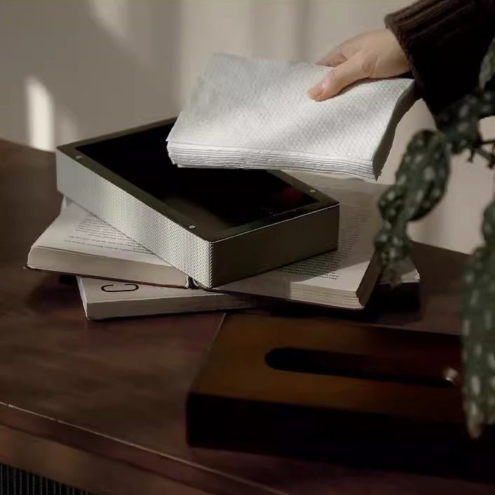 Kutija za maramice od orašastog drveta, moderan minimalistički dizajn, retro stolni dekor