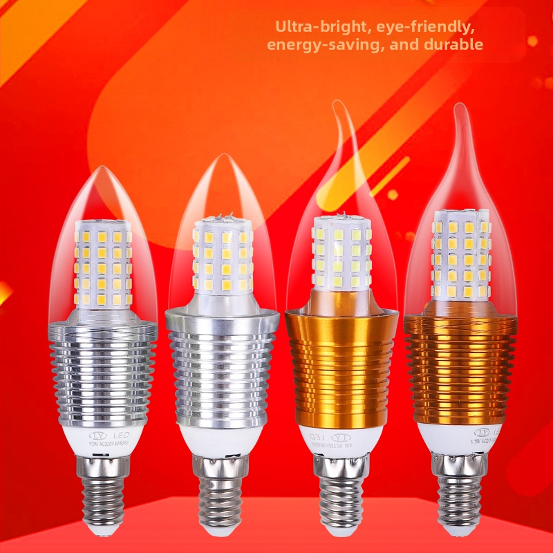 LED svijećna žarulja s bazom E27/E14, topla bijela, visoka svjetlost, promjena boja, energetski učinkovito kućno osvjetljenje