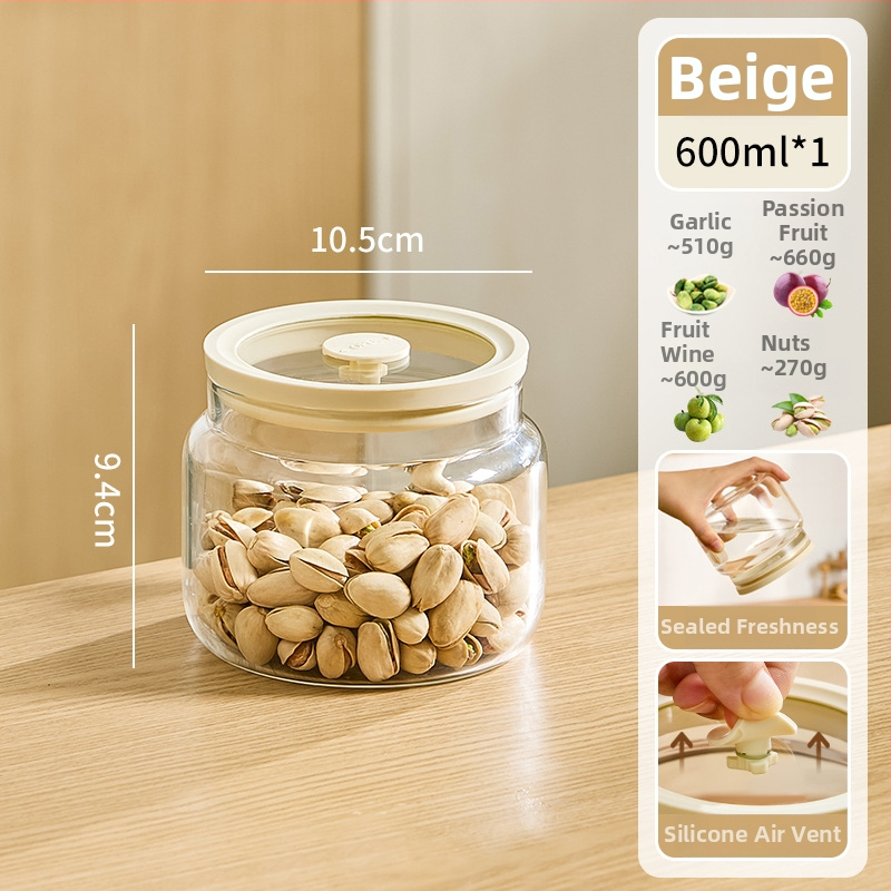Staklena posuda s hermetičkim zatvaračem, prehrambene kvalitete, 600 ml, višestruka namjena za kiseli krastavci, džem, med, orašaste plodove, žitarice i umake