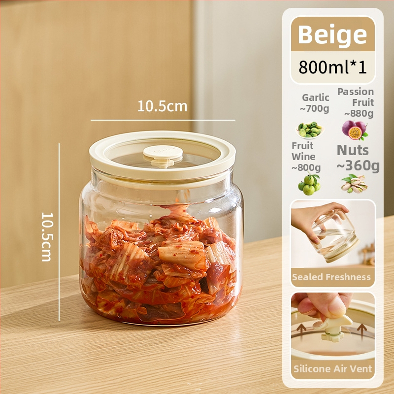 Staklena posuda s hermetičkim zatvaračem, prehrambene kvalitete, 600 ml, višestruka namjena za kiseli krastavci, džem, med, orašaste plodove, žitarice i umake