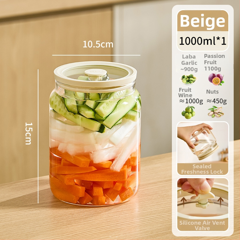 Staklena posuda s hermetičkim zatvaračem, prehrambene kvalitete, 600 ml, višestruka namjena za kiseli krastavci, džem, med, orašaste plodove, žitarice i umake