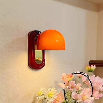 Maillard vintage zidna lampa za spavaću sobu – stakleni abažur, metalno tijelo, LED 220V, pogodna za hodnik