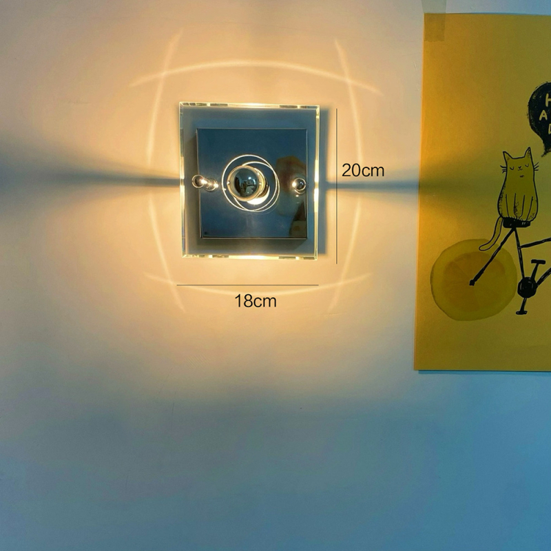 Minimalistička Bauhaus zidna lampa sa staklenim sjenilom i metalnim tijelom, za ulaz, hodnik, kafić ili tavernu, LED 220V, 3C certifikat