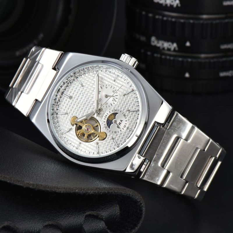 Férfi automata mechanikus Tourbillon óra holdfázissal, 40,5 mm átmérő, zafír kristály
