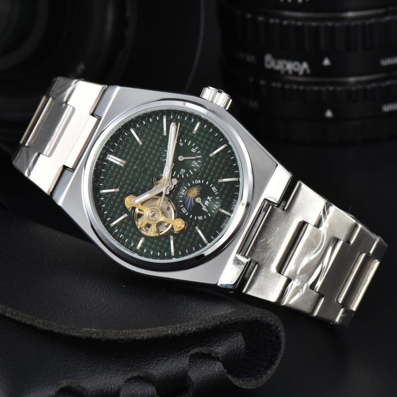 Férfi automata mechanikus Tourbillon óra holdfázissal, 40,5 mm átmérő, zafír kristály