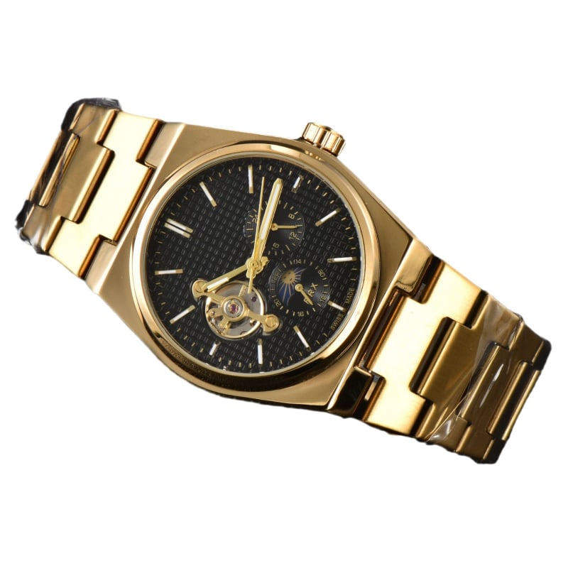 Férfi automata mechanikus Tourbillon óra holdfázissal, 40,5 mm átmérő, zafír kristály