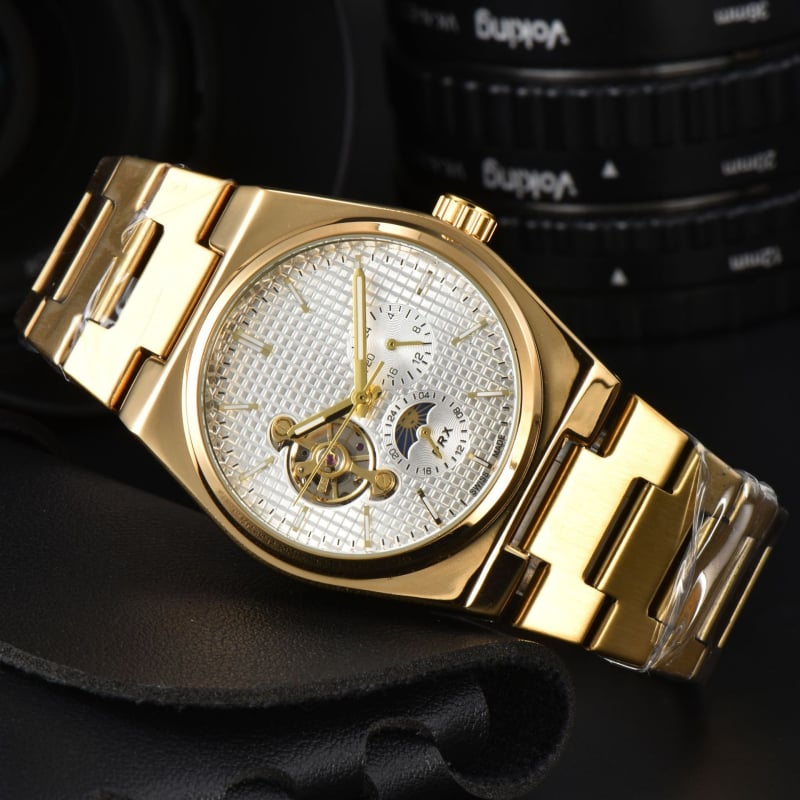 Férfi automata mechanikus Tourbillon óra holdfázissal, 40,5 mm átmérő, zafír kristály