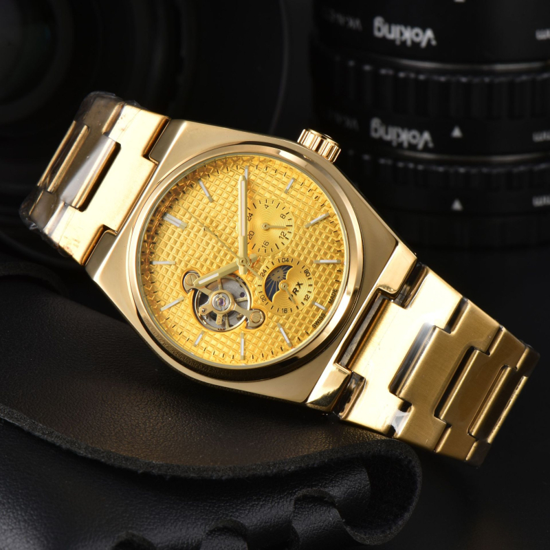 Férfi automata mechanikus Tourbillon óra holdfázissal, 40,5 mm átmérő, zafír kristály