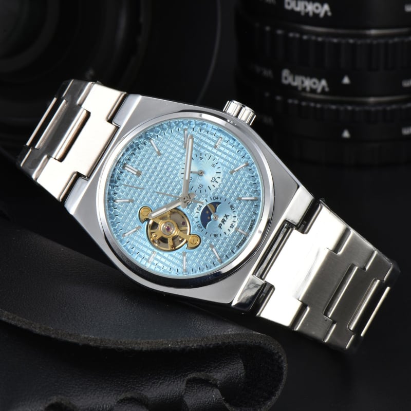Férfi automata mechanikus Tourbillon óra holdfázissal, 40,5 mm átmérő, zafír kristály