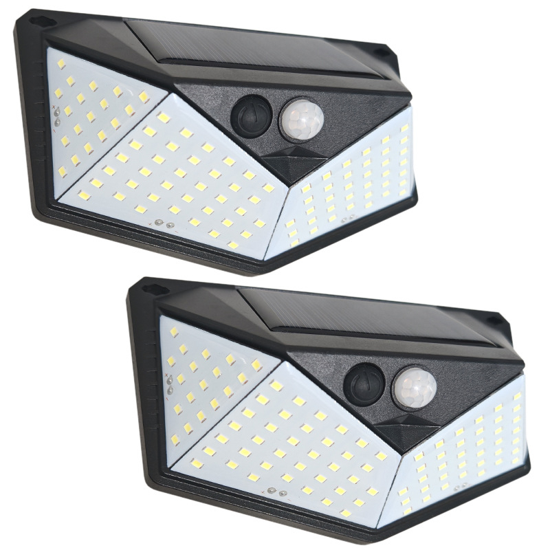 3 načina LED solarna zidna svjetiljka s senzorem pokreta, 110 LED, IP65 vodootporna, za vanjski dvorište i hodnik