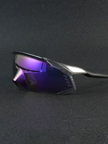Nové európsko-americké športové slnečné okuliare s polarizovanými plne krytými šošovkami, unisex, model 95O1, priehľadné