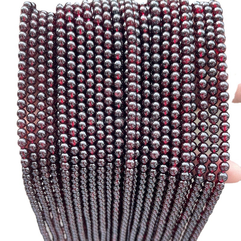 Granat slobodne perle, vinsko crvene, okrugle 4 mm, komponente za narukvicu DIY nakit