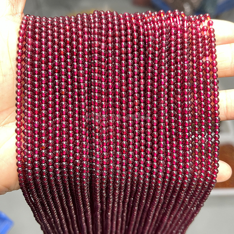 Granat slobodne perle, vinsko crvene, okrugle 4 mm, komponente za narukvicu DIY nakit