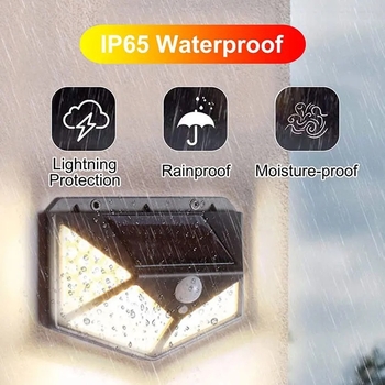 Solarna LED zidna svjetiljka za vanjsku upotrebu, senzor pokreta, vodootporna lampica za dvorište i vrt