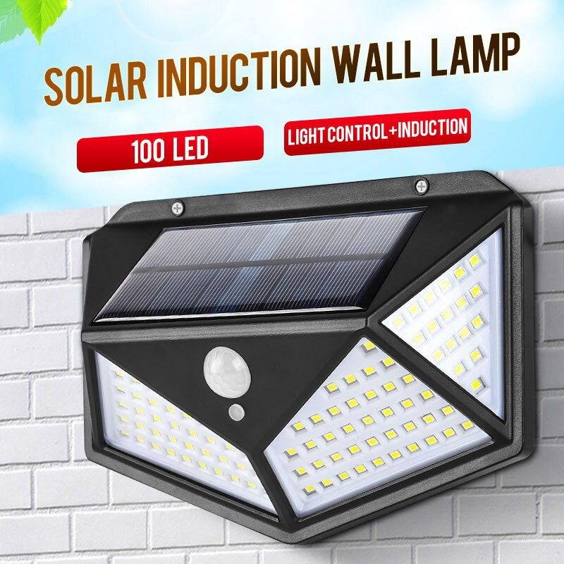 Solarna zidna lampa za vrt, vanjska vodootporna LED s senzorom pokreta i automatskim osvjetljenjem