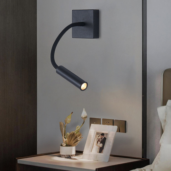 Skandinavska minimalistična LED zidna lampa za čitanje s podesivim fleksibilnim nastavkom, pogodna za hodnik i uz krevet
