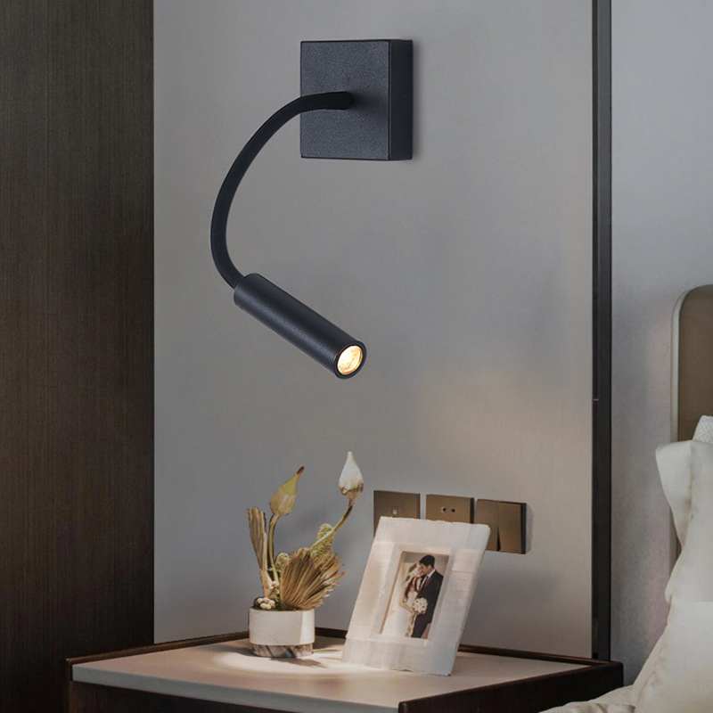 Skandinavska minimalistična LED zidna lampa za čitanje s podesivim fleksibilnim nastavkom, pogodna za hodnik i uz krevet