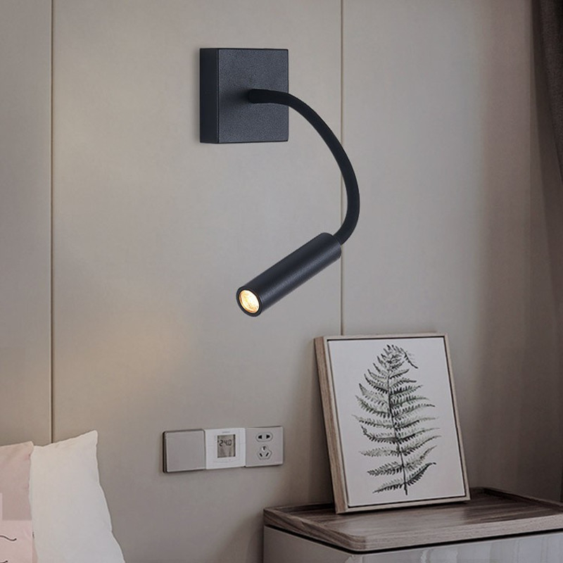 Skandinavska minimalistična LED zidna lampa za čitanje s podesivim fleksibilnim nastavkom, pogodna za hodnik i uz krevet