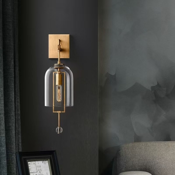 Staklena zidna lampa s modernim dizajnom, američki stil, za dnevni boravak i spavaću sobu