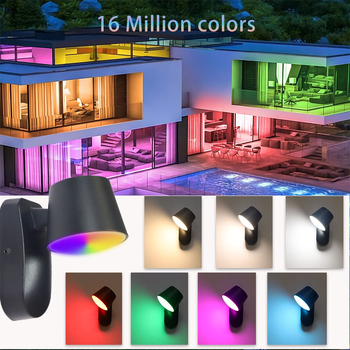 Tuya pametna zidna svjetiljka za unutarnju i vanjsku uporabu, RGB+CW LED rasvjeta za verandu, hodnik i spavaću sobu, minimalistički skandinavski stil