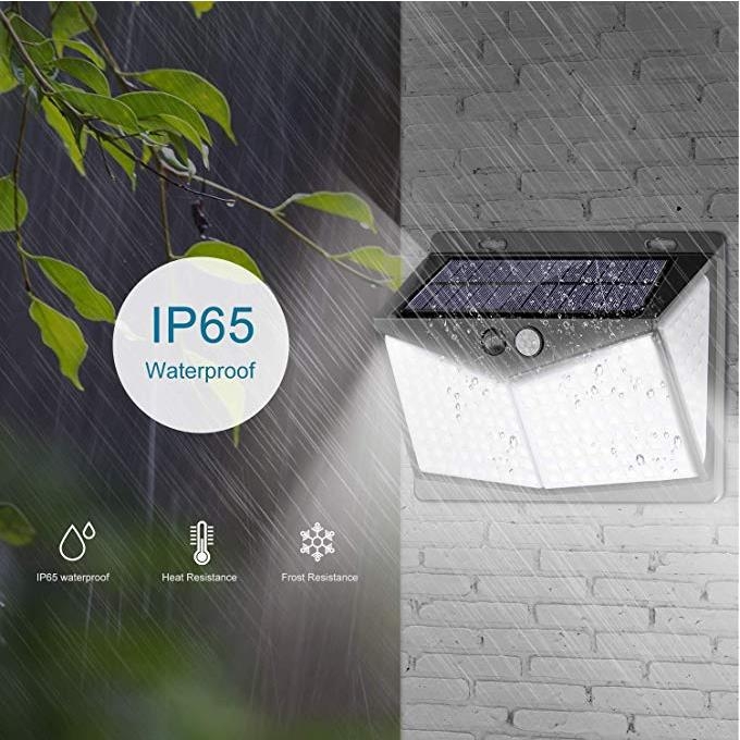 Solarna vanjska rasvjeta s senzorom pokreta, zidna LED rasvjeta za vrt, integrirana ulična LED svjetiljka IP65