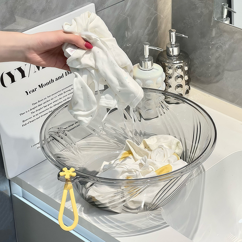 Prozirno debelo teksturirano zidno korito za pranje rublja, višenamjenska upotreba – za noge i kuhinju (plastika)