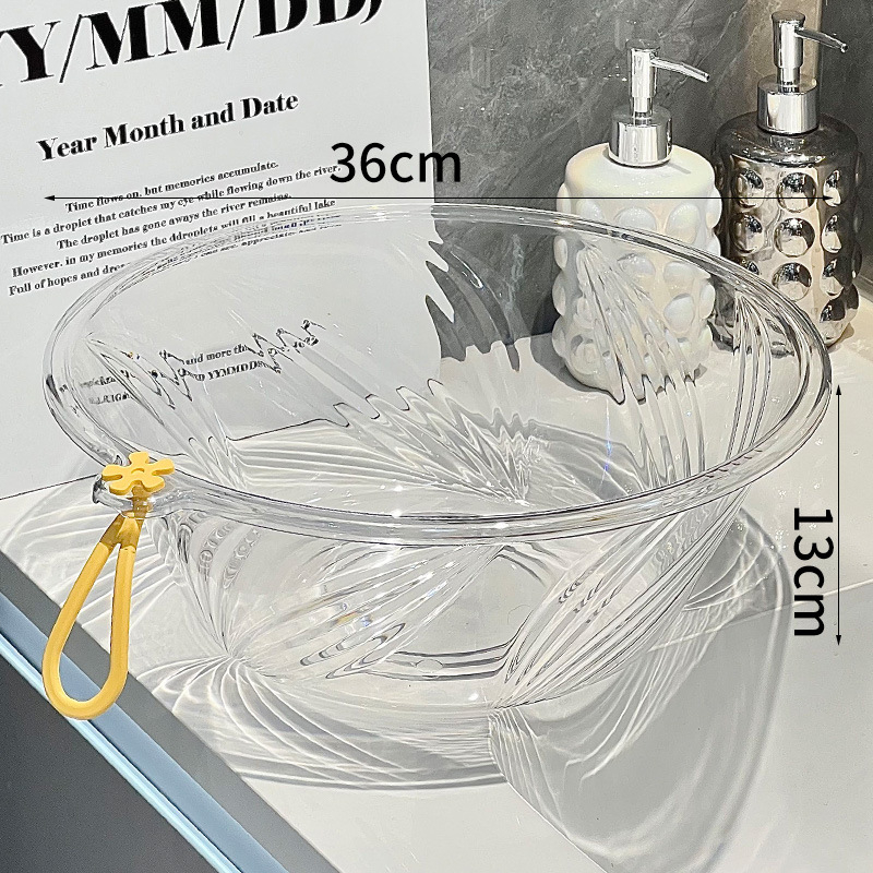 Prozirno debelo teksturirano zidno korito za pranje rublja, višenamjenska upotreba – za noge i kuhinju (plastika)