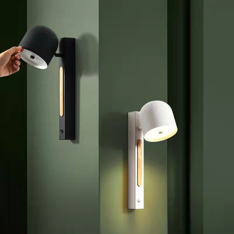 Noćna zidna lampa za spavaću sobu, moderni minimalistički dizajn, rotirajuća LED lampica za čitanje