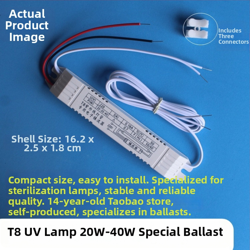 UV sterilizačná lampa s elektrickým balastom, univerzálny typ T8 19-40W