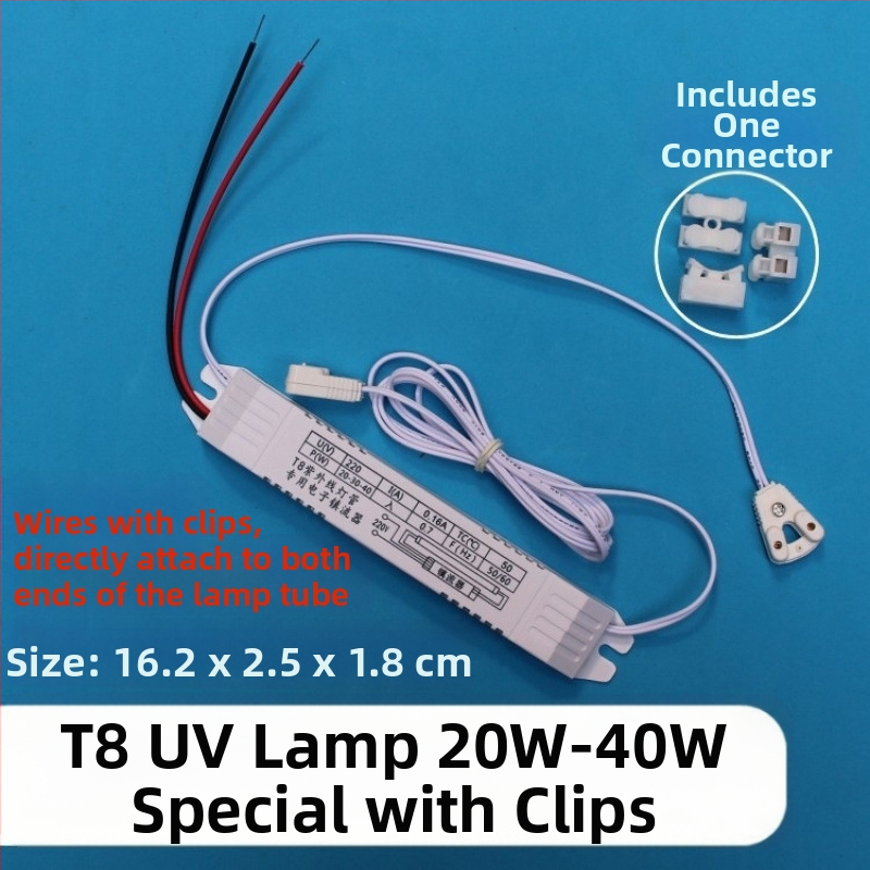 UV sterilizačná lampa s elektrickým balastom, univerzálny typ T8 19-40W