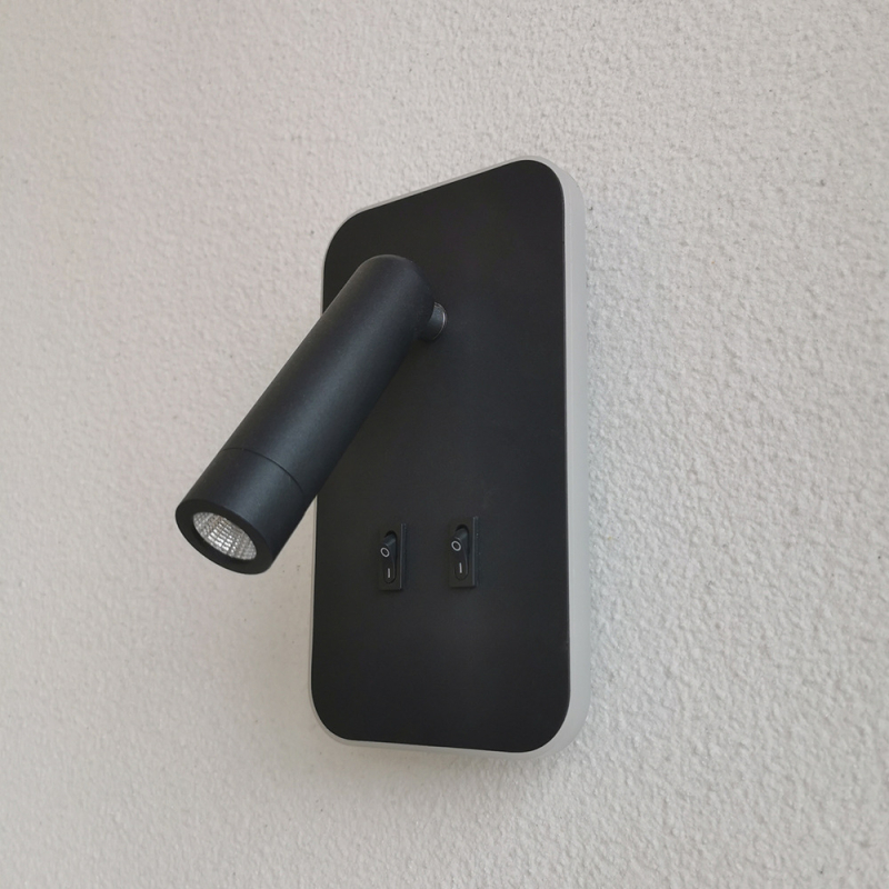 LED zidna lampa za čitanje uz kreveta, rotirajuća glava, nordijski minimalistički dizajn, s dvostrukim upravljanjem, pogodna za spavaću sobu i radnu sobu