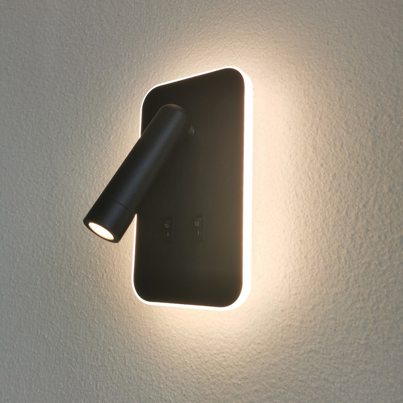 LED zidna lampa za čitanje uz kreveta, rotirajuća glava, nordijski minimalistički dizajn, s dvostrukim upravljanjem, pogodna za spavaću sobu i radnu sobu