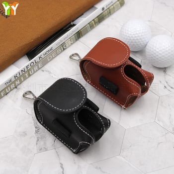 Japán stílusú bőrtáska golflabdákhoz, hordozható kültéri tároló, két darabos deréktáska