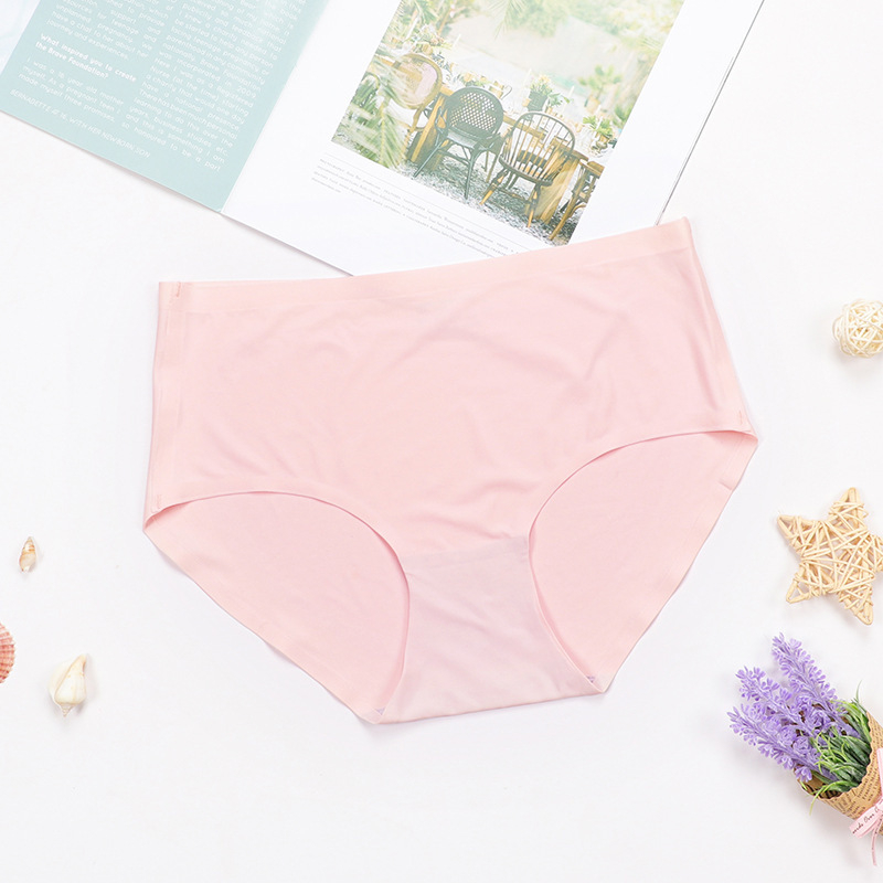 Ženske gaćice za plus veličinu od ice silk, tanke, prozračne, oblikovanje struka, jednobojne