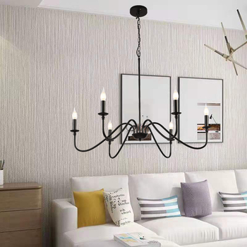 Moderna minimalistički željezni luster s LED, četiri izvora svjetla, vučni prekidač, pogodna za dnevni boravak, blagovaonu, spavaću sobu i radnu sobu.