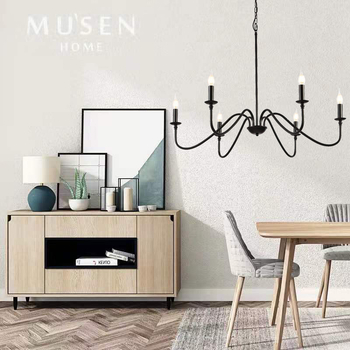 Moderna minimalistički željezni luster s LED, četiri izvora svjetla, vučni prekidač, pogodna za dnevni boravak, blagovaonu, spavaću sobu i radnu sobu.