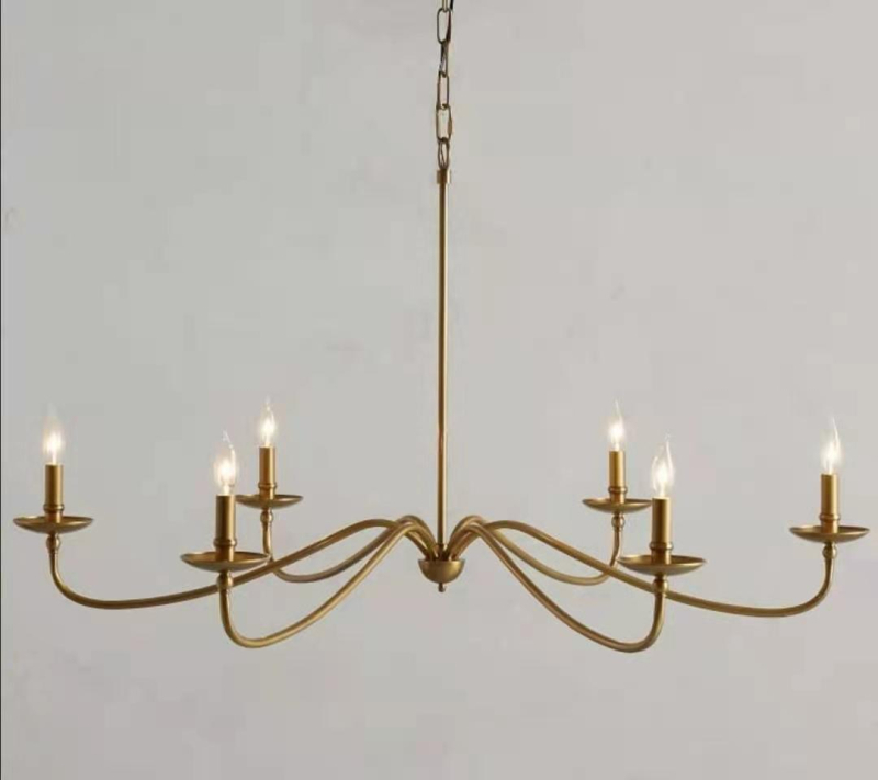 Moderna minimalistički željezni luster s LED, četiri izvora svjetla, vučni prekidač, pogodna za dnevni boravak, blagovaonu, spavaću sobu i radnu sobu.