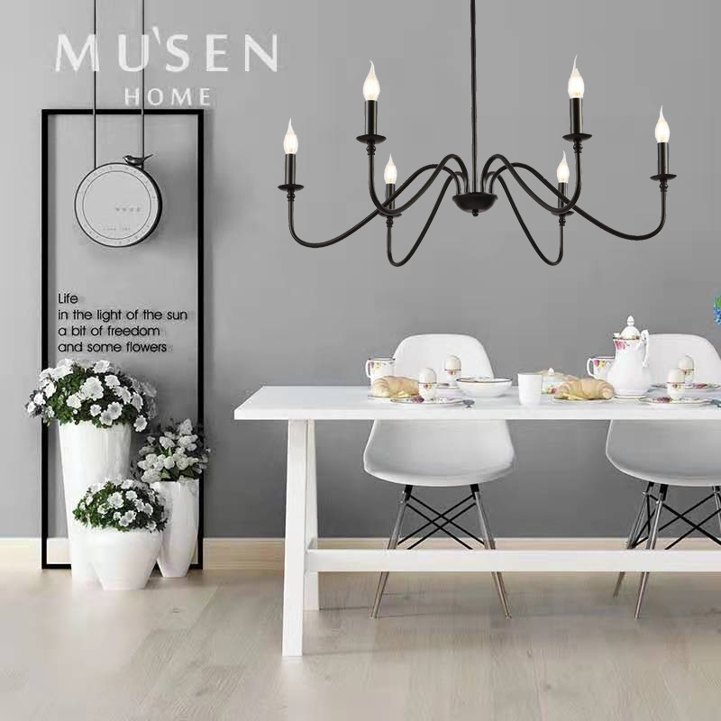 Moderna minimalistički željezni luster s LED, četiri izvora svjetla, vučni prekidač, pogodna za dnevni boravak, blagovaonu, spavaću sobu i radnu sobu.