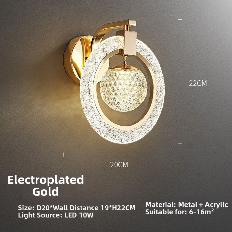 Stenska lampa uz kreveta za spavaću sobu i dnevnu sobu - LED lampa s akrilnim sjenilom i aluminijskim tijelom