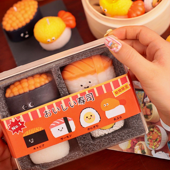 Japanski sushi mirisna svijeća u poklon kutiji – rođendanski dar, ukras za dom