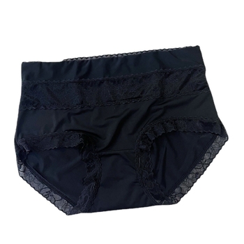 Ženske gaćice Ice Silk, srednje-visoki struk, čipka uz rub, plus veličina, pamučna podstava, antibakterijski 5A