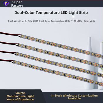 2835 LED fleksibilna traka s dvije temperature boje, 120 LED/m, 12V, dimabilna, samoljepiva, rolna 20 m