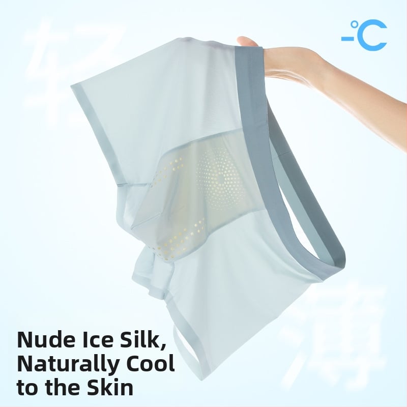 Ljetne muške bokserice od ledenog svile, bezšivne, izuzetno tanke, prozračne, antibakterijske, boxer briefs, velike veličine